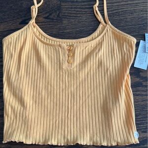 Size M orange American Eagle cropped tank top ribbed new with tags